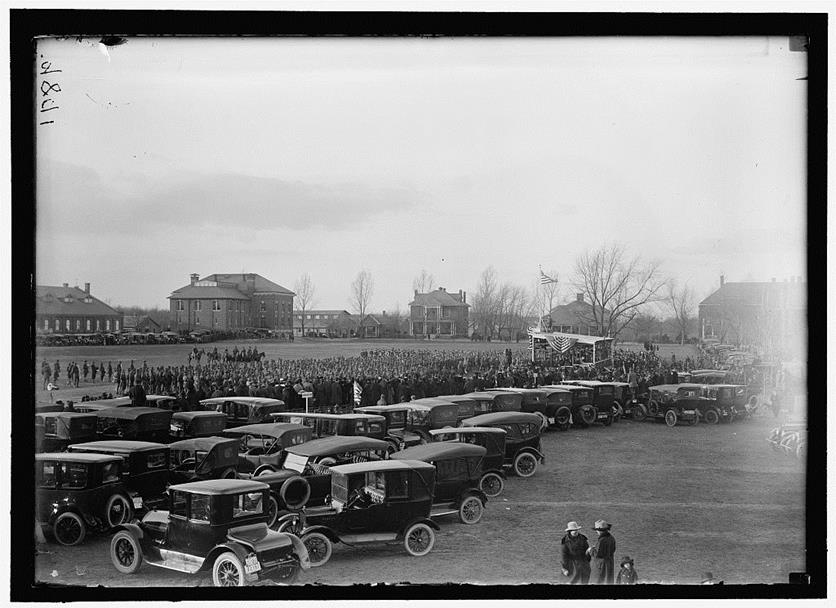 Parade Grounds and parking at Fort Myer 1916
